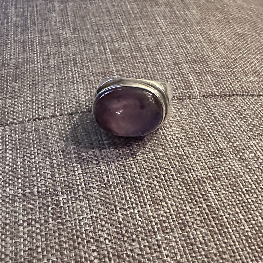 Elegant Amethyst Stone Silver Ring